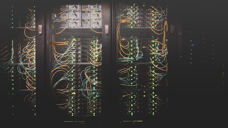 Server rack representing review farms